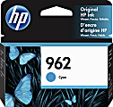 HP 962 Cyan Ink Cartridge, 3HZ96AN