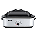 Nesco 18 Qt Roaster, Porcelain Cookwell - Silver Body - Single - 0.60 ft³ Main Oven - Roasting, Baking Main Oven Function - 1425 W - Silver