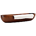 Gibson The Cellar Oval Acacia Wood Bread Bowl With White Cotton Cloth, 16-15/16”, Brown/White 1 thumbnail image