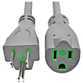 Eaton Tripp Lite Series Hospital-Grade Extension Cord, NEMA 5-15P to NEMA 5-15R - Green Dot, 13A, 125V, 16 AWG, 15 ft. (4.57 m), Gray - P022015GYHG 1 thumbnail image