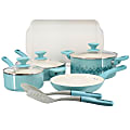 Spice By Tia Mowry 10-Piece Aluminum Ceramic Nonstick Cookware Set, Mint 1 thumbnail image