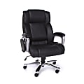 OFM ORO Big And Tall Bonded Leather High-Back Tablet Chair, Black/Silver