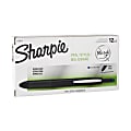 Sharpie® Retractable Pens, Fine Point, 0.3 mm, Black Barrel, Blue Ink, Pack Of 12 1 thumbnail image