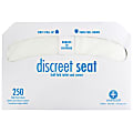 Hospeco Discreet Seat Half-Fold Toilet Seat Covers, White, 250 Sheets Per Pack, Case Of 20 Packs