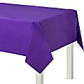 Amscan Flannel-Backed Vinyl Table Covers, 54” x 108”, New Purple, Set Of 2 Covers