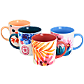 Spice by Tia Mowry Goji Blossom Fine Ceramic 4-Piece Mug Set, 17 Oz, Multicolor 1 thumbnail image