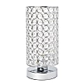 Elegant Designs Elipse Crystal Bedside Uplight Table Lamp, 10-3/4"H, Crystal Shade/Chrome Base 1 thumbnail image