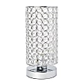 Elegant Designs Elipse Crystal Bedside Uplight Table Lamp, 10-3/4"H, Crystal Shade/Chrome Base