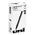 uni-ball® Deluxe Rollerball Pens, Micro Point, 0.5 mm, Charcoal Barrel, Black Ink, Pack Of 12