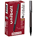 uni-ball® Deluxe Rollerball Pens, Micro Point, 0.5 mm, Charcoal Barrel, Black Ink, Pack Of 12 1 thumbnail image