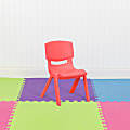 Flash Furniture 10-1/2"H Plastic Stackable School Chair, Red