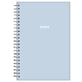 2024 Blue Sky™ Quilt Weekly/Monthly Planning Calendar, 5" x 8", Powder Blue, January to December