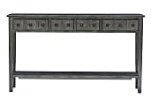 Powell Crocker 4-Drawer Console Table, 35"H x 60"W x 10"D, Gray 1 thumbnail image