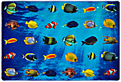 Carpets for Kids® Pixel Perfect Collection™ Friendly Fish Seating Rug, 6' x 9', Multicolor