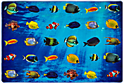 Carpets for Kids® Pixel Perfect Collection™ Friendly Fish Seating Rug, 6' x 9', Multicolor 1 thumbnail image