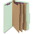 Smead® Classification Folders, With SafeSHIELD® Coated Fasteners, 3 Dividers, 3" Expansion, Legal Size, 60% Recycled, Gray/Green, Box Of 10