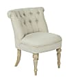 Ave Six Aubrey Tufted Side Chair, Rice Paper/Light Brown