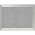 Amanti Art Magnetic Bulletin Board, 32" x 24", Brushed Sterling Silver Wood Frame