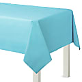 Amscan Flannel-Backed Vinyl Table Covers, 54” x 108”, Caribbean Blue, Set Of 2 Covers