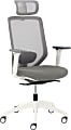 True Commercial Phoenix Ergonomic Mesh/Fabric High-Back Executive Chair With Headrest, Light Gray/Off-White