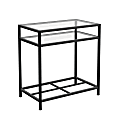 Sauder® Carolina Grove Contemporary Glass And Metal Coffee Table, 25”H x 14-1/6”W x 24”D, Clear/Black