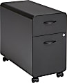 National Booker 12"W Lateral 2-Drawer Mobile File Cabinet, Black