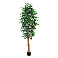 Nearly Natural 9’H Artificial Ficus Tree, 108”H x 46”W x 46”D, Green/Black 1 thumbnail image