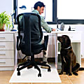 Floortex® Cleartex® Polypropylene Rectangular Anti-Slip Foldable Chair Mat For Hard Floors, 45" x 53", White