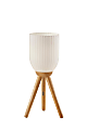 Adesso Kinsley Table Lamp, 22-1/2”H, Frosted Ribbed Glass Shade/Natural Base