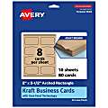 Avery® Print-To-The-Edge Business Cards With Sure Feed® Technology, 2"x3-1/2" Arched Rectangle, Kraft Brown, Pack Of 80 1 thumbnail image