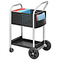 Safco® Scoot™ Mail Cart, 40 1/2"H x 22"W x 27"D, Silver/Black 1 thumbnail image