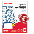 Office Depot® Brand Name Badge Labels, 2 1/3" x 3 3/8", Blue Border, Pack Of 400