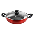 Better Chef Aluminum Nonstick Deep Frying Pan With Glass Lid, 10”, Red 1 thumbnail image
