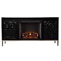 SEI Furniture Winsterly Electric Fireplace, 29"H x 58"W x 15"D, Black/Champagne
