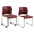 National Public Seating 8800 Cafetorium Chairs, Wine/Chrome, Set Of 4 Chairs