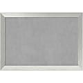 Amanti Art Magnetic Bulletin Board, Aluminum/Steel, 40" x 28", Brushed Sterling Silver Wood Frame
