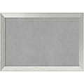 Amanti Art Magnetic Bulletin Board, Aluminum/Steel, 40" x 28", Brushed Sterling Silver Wood Frame 1 thumbnail image