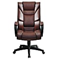 Zeplin High-Back Vinyl Chair, 48 4/5"H x 26 3/8"W x 28 1/2"D, Brown 1 thumbnail image