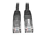 Tripp Lite Cat6 Gigabit Molded Patch Cable RJ45 M/M 550MHz 24 AWG Black 50' - Category 6 for Network Device, Router, Modem, Blu-ray Player, Printer, Computer - 128 MB/s - Patch Cable - 50 ft - 1 x RJ-45 Male Network - 1 x RJ-45 Male Network