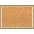 Amanti Art Rectangular Non-Magnetic Cork Bulletin Board, Natural, 39” x 27”, Eva Ombre Gold Narrow Plastic Frame