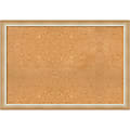 Amanti Art Rectangular Non-Magnetic Cork Bulletin Board, Natural, 39” x 27”, Eva Ombre Gold Narrow Plastic Frame 1 thumbnail image