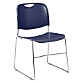 National Public Seating 8500 Plastic Stacking Chair, Blue/Chrome