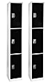 Alpine Large 3-Tier Steel Lockers, 72”H x 12”W x 12”D, Black, Pack Of 2 Lockers 1 thumbnail image
