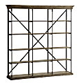 Coast to Coast Henry Rustic Industrial 87"H 5-Shelf Bookshelf/Etagere, Corbin Medium Brown