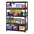 Edsal Heavy-Duty Steel Shelving, 5 Shelves, 48"W x 24"D, Black