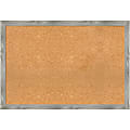 Amanti Art Square Non-Magnetic Cork Bulletin Board, Natural, 39” x 27”, Dove Graywash Plastic Frame