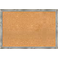 Amanti Art Square Non-Magnetic Cork Bulletin Board, Natural, 39” x 27”, Dove Graywash Plastic Frame 1 thumbnail image
