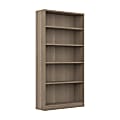 Bush® Furniture Universal 72"H 5-Shelf Bookcase, Ash Gray, Standard Delivery 1 thumbnail image