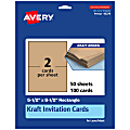 Avery® Printable Invitation Cards, 95279-KMC50, Rectangle, 5.5" x 8.5", Kraft Brown, Pack Of 100 1 thumbnail image