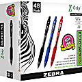 Zebra Pen Z-Grip Retractable Ballpoint Pens - Medium Pen Point - 1 mm Pen Point Size - Retractable - Assorted - Clear Plastic Barrel - 48 / Pack 1 thumbnail image